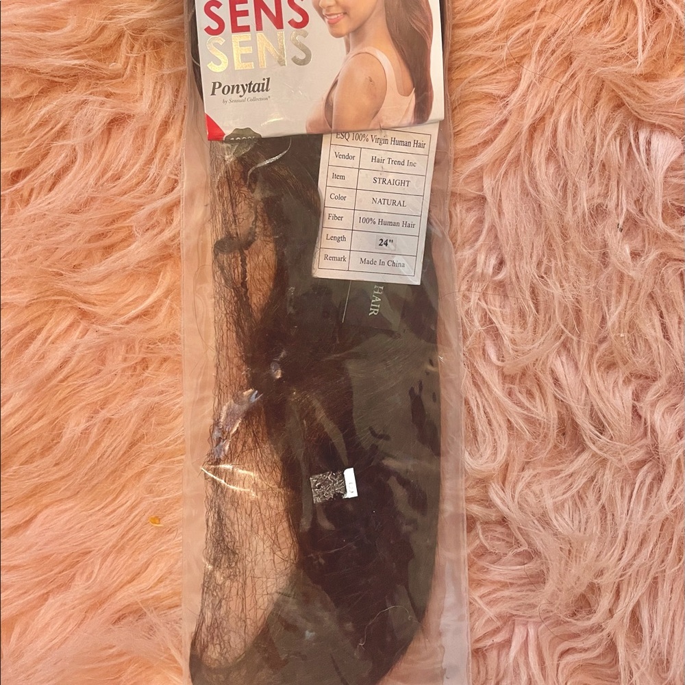 👱‍♀️24in virgin hair ponytail , A deep brown 4